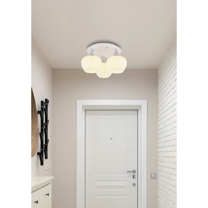 Globo - Bevestigde hanglamp 3xE27/40W/230V wit