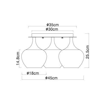 Globo - Bevestigde hanglamp 3xE27/40W/230V wit