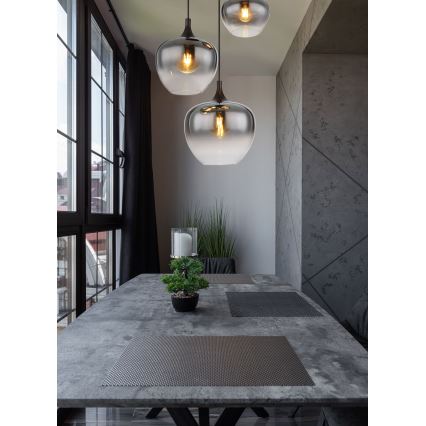 Globo - Hanglamp aan een koord 3xE27/40W/230V diameter 48 cm zwart