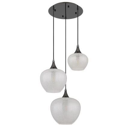 Globo - Hanglamp aan een koord 3xE27/40W/230V wit/antraciet