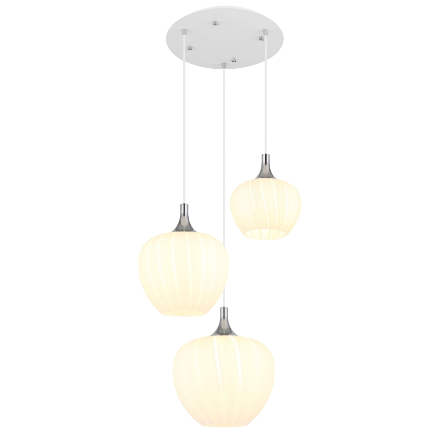 Globo - Hanglamp aan een koord 3xE27/40W/230V wit