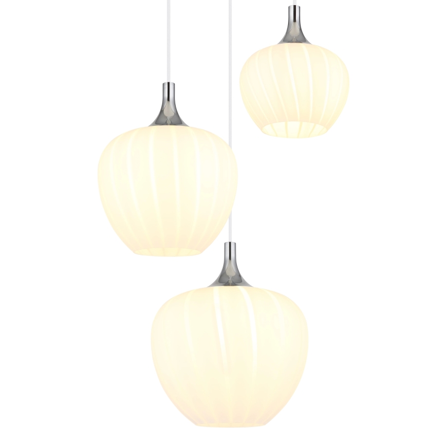 Globo - Hanglamp aan een koord 3xE27/40W/230V wit