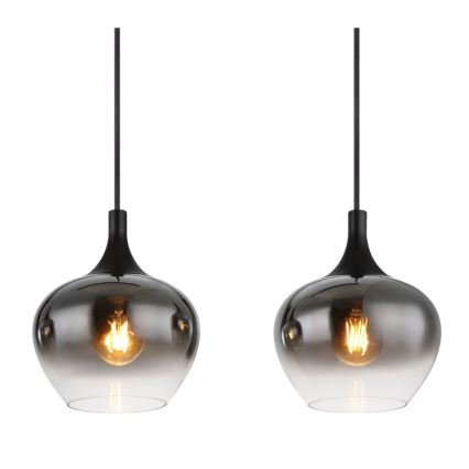 Globo - Suspension sur câble 4xE27/40W/230V noire