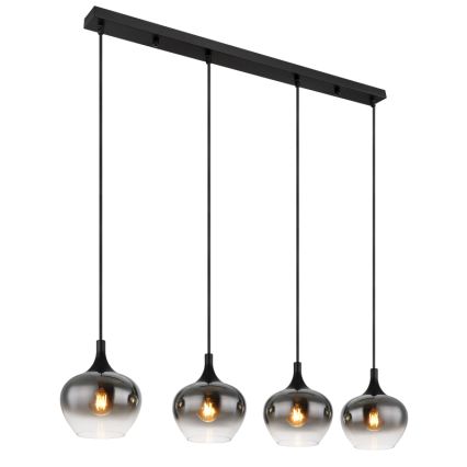Globo - Hanglamp aan snoer 4xE27/40W/230V zwart