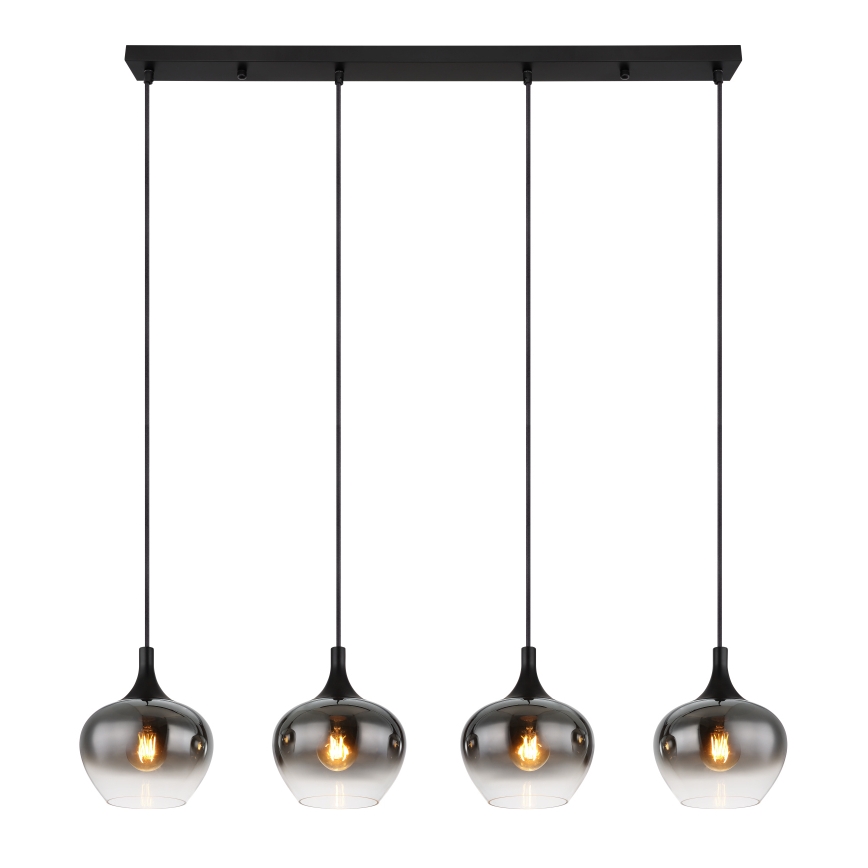 Globo - Hanglamp aan snoer 4xE27/40W/230V zwart