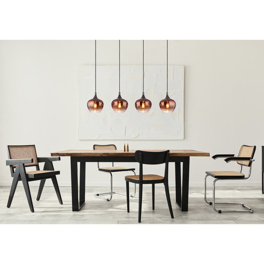 Globo - Hanglamp aan een koord 4xE27/40W/230V koper