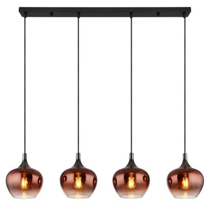 Globo - Hanglamp aan een koord 4xE27/40W/230V koper