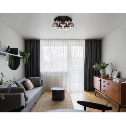 Globo - Lustre plafonnier 6xE27/40W/230V Ø 65 cm noir