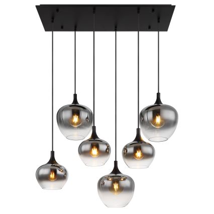 Globo - Hanglamp aan een koord 6xE27/40W/230V zwart