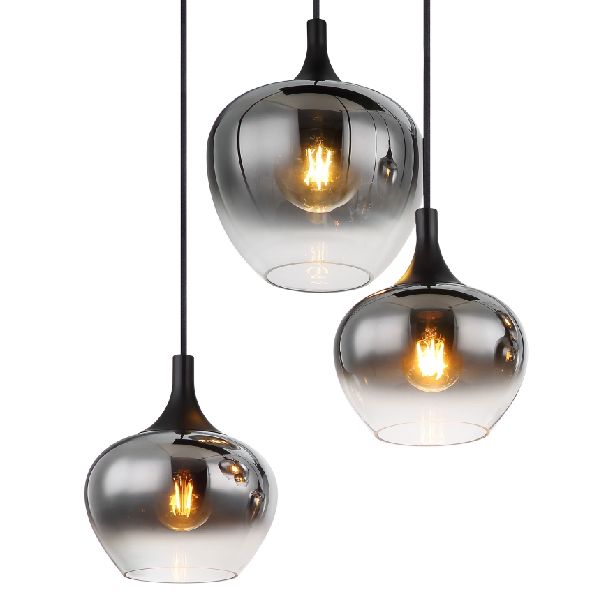 Globo - Hanglamp aan een koord 6xE27/40W/230V zwart