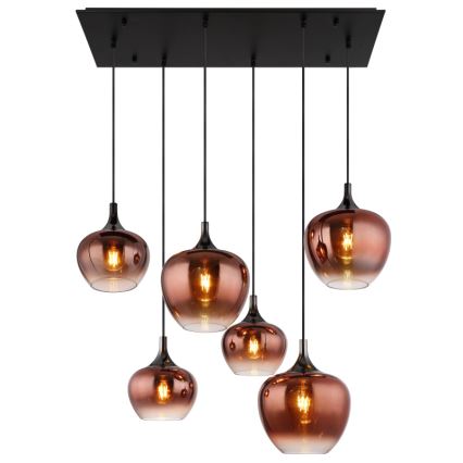 Globo - Lustre sur câble 6xE27/40W/230V cuivré