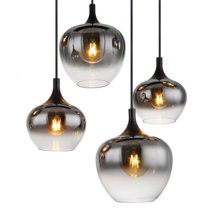 Globo - Hanglamp aan snoer 8xE27/40W/230V zwart