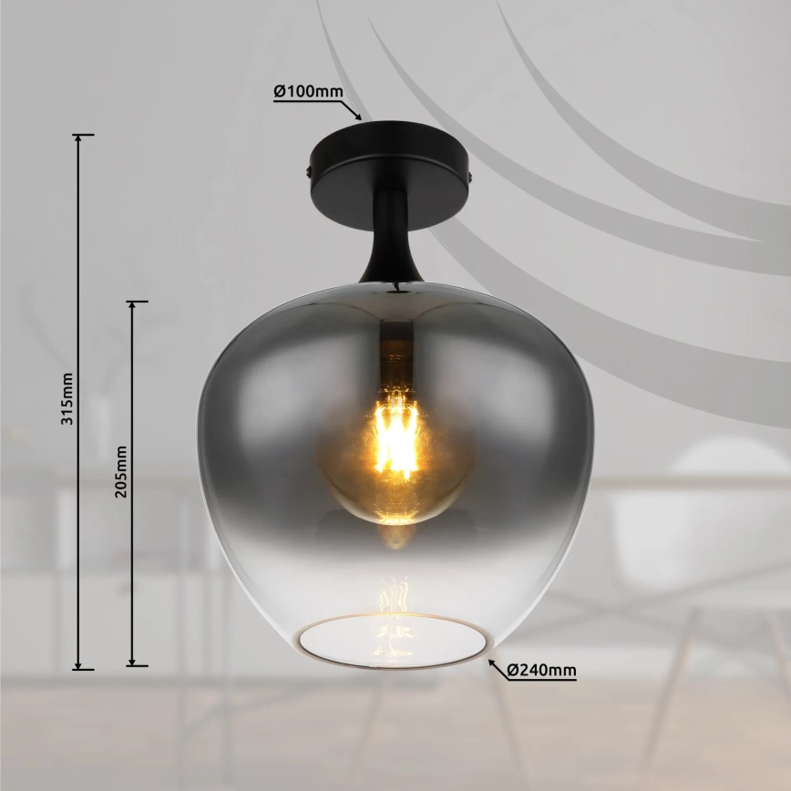 Globo - Plafondlamp 1xE27/40W/230V gerookt