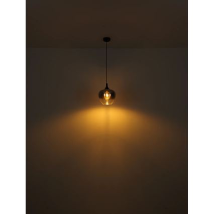 Globo - Hanglamp aan een koord 1xE27/40W/230V diameter 24 cm zwart