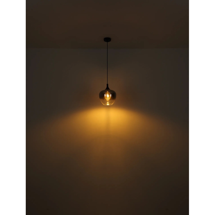 Globo - Hanglamp aan een koord 1xE27/40W/230V diameter 24 cm zwart