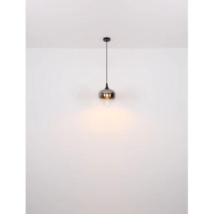 Globo - Hanglamp aan een koord 1xE27/40W/230V diameter 24 cm zwart