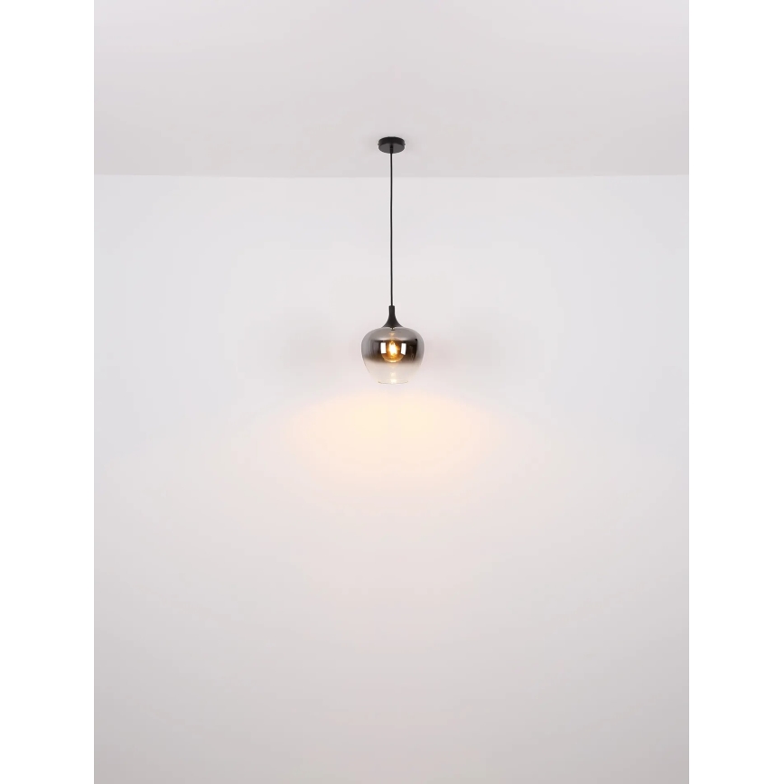 Globo - Hanglamp aan een koord 1xE27/40W/230V diameter 24 cm zwart