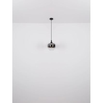 Globo - Hanglamp aan een koord 1xE27/40W/230V diameter 24 cm zwart