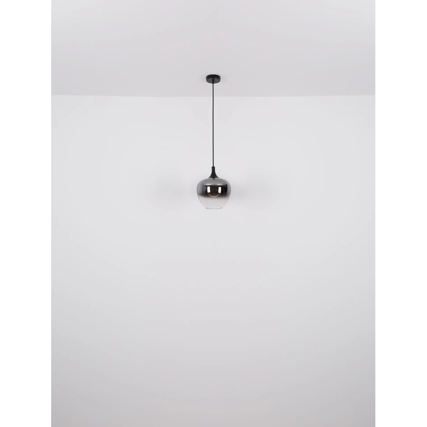 Globo - Hanglamp aan een koord 1xE27/40W/230V diameter 24 cm zwart