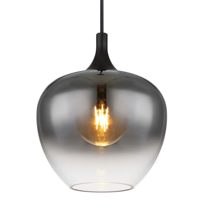 Globo - Hanglamp aan een koord 1xE27/40W/230V diameter 24 cm zwart
