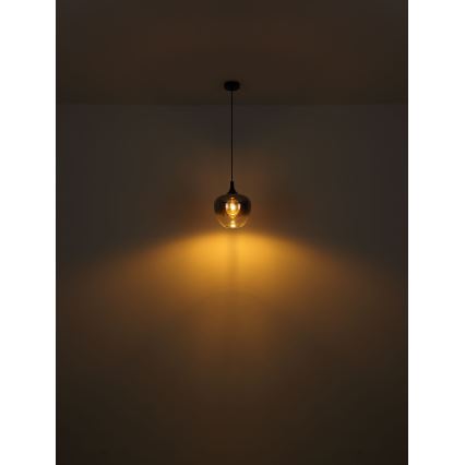Globo - Hanglamp aan een koord 1xE27/60W/230V diameter 29 cm zwart