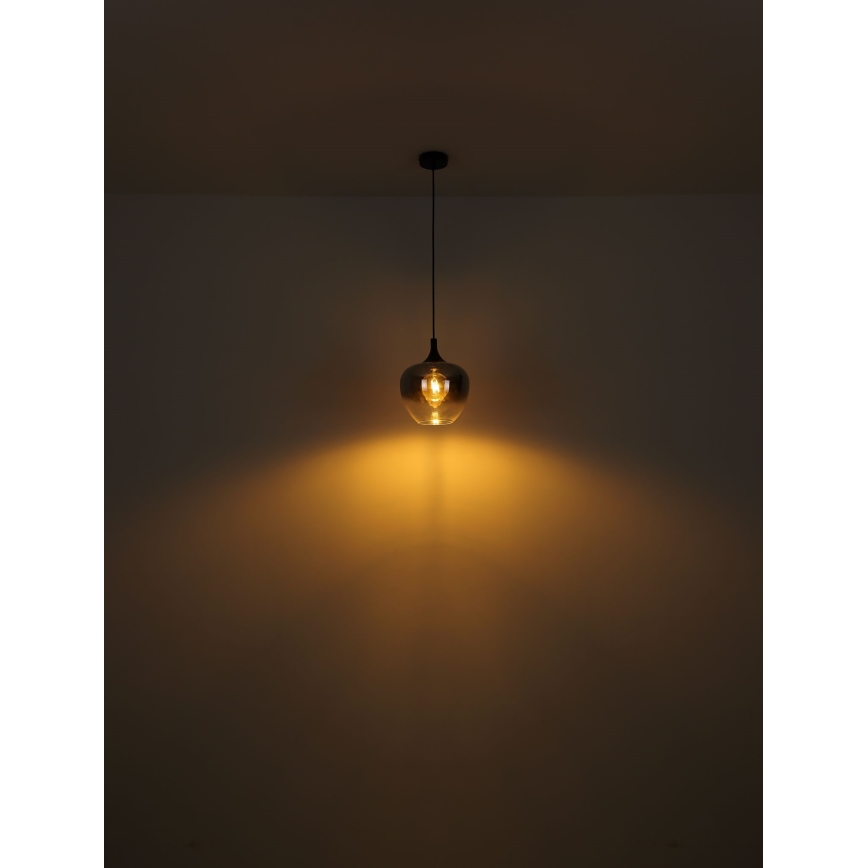 Globo - Hanglamp aan een koord 1xE27/60W/230V diameter 29 cm zwart