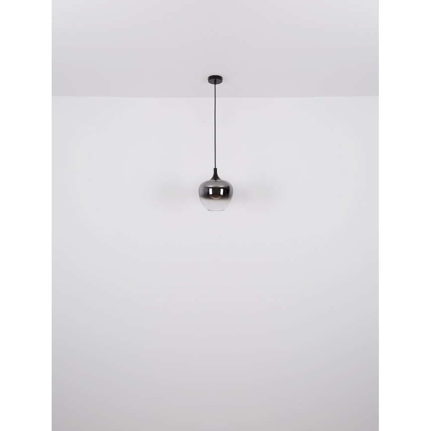 Globo - Hanglamp aan een koord 1xE27/60W/230V diameter 29 cm zwart