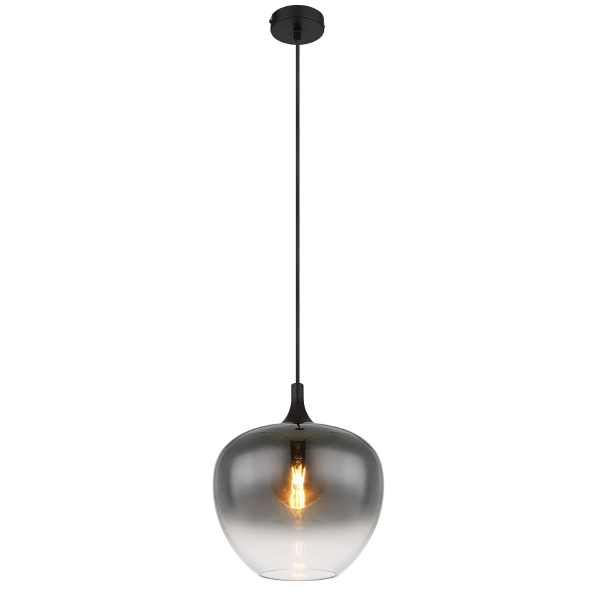 Globo - Hanglamp aan een koord 1xE27/60W/230V diameter 29 cm zwart