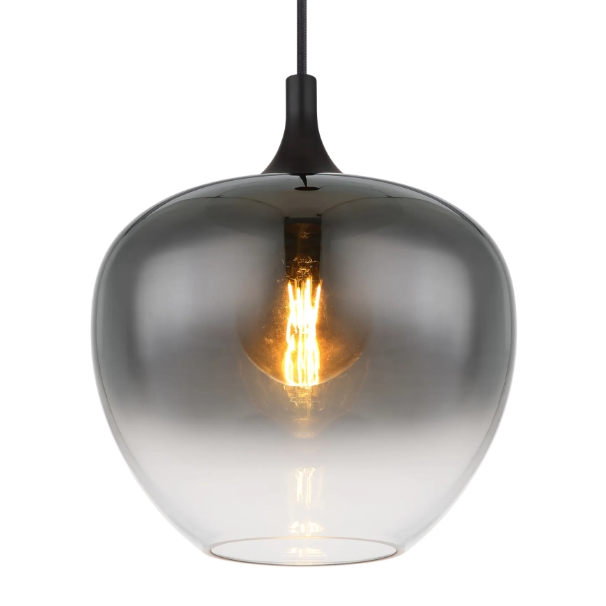 Globo - Hanglamp aan een koord 1xE27/60W/230V diameter 29 cm zwart