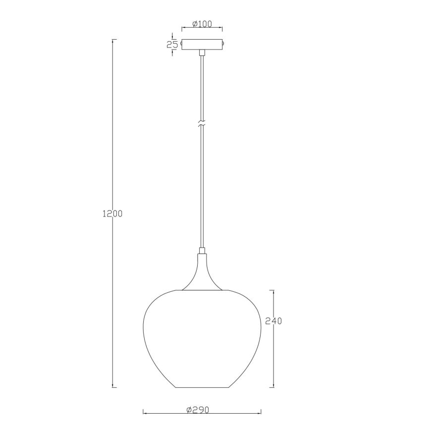 Globo - Hanglamp aan een koord 1xE27/40W/230V diameter 29 cm wit/antraciet