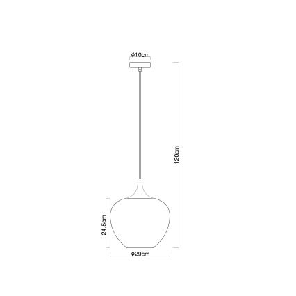 Globo - Hanglamp aan een koord 1xE27/60W/230V diameter 29 cm wit