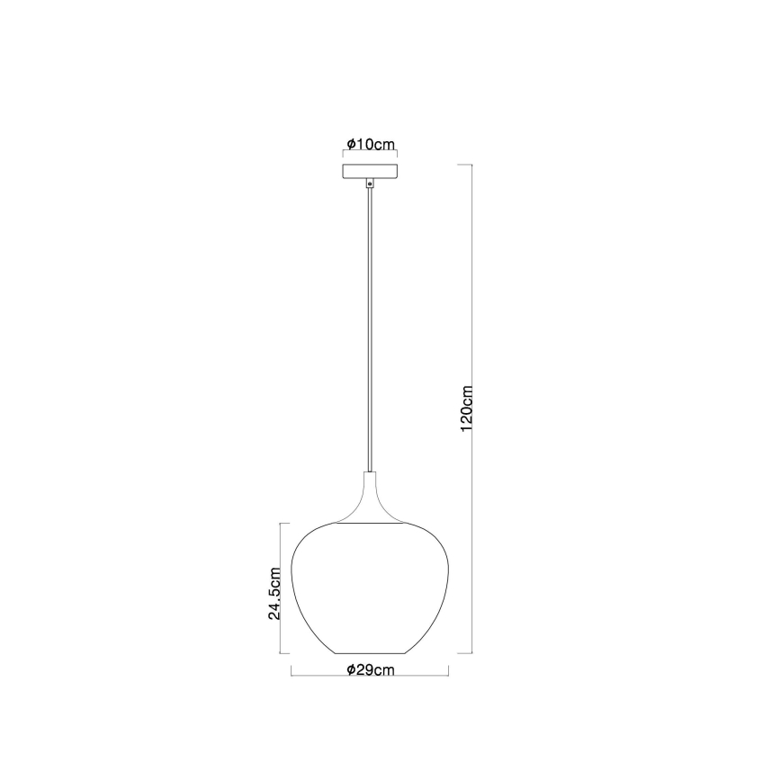 Globo - Hanglamp aan een koord 1xE27/60W/230V diameter 29 cm wit