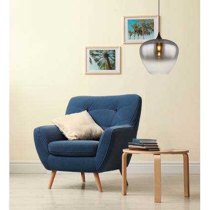 Globo - Hanglamp aan een koord 1xE27/60W/230V diameter 40 cm zwart