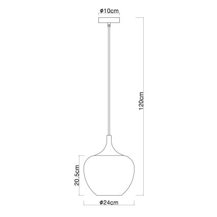 Globo - Hanglamp aan een koord 1xE27/60W/230V diameter 24 cm koper