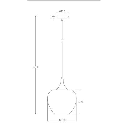 Globo - Hanglamp aan een koord 1xE27/40W/230V diameter 24 cm wit/antraciet