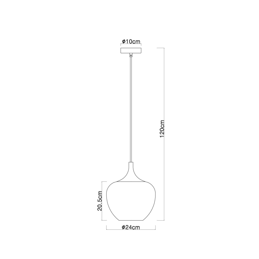 Globo - Hanglamp aan een koord 1xE27/60W/230V diameter 24 cm wit