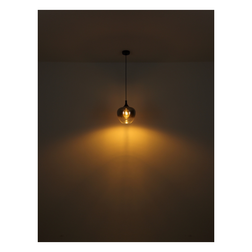 Globo - Staande lamp 1xE27/40W/230V zwart/gerookt