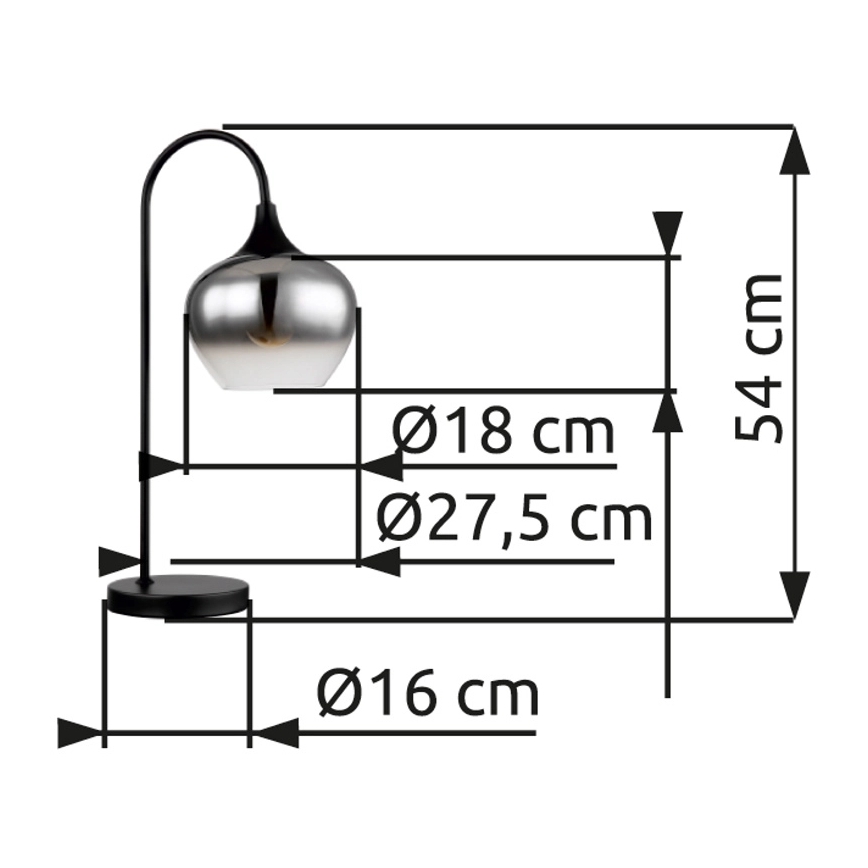 Globo - Tafellamp 1xE27/40W/230V zwart