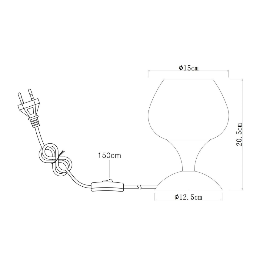 Globo - Lampe de table 1xE27/40W/230V noir