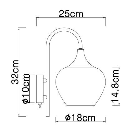 Globo - Applique murale 1xE27/40W/230V cuivre