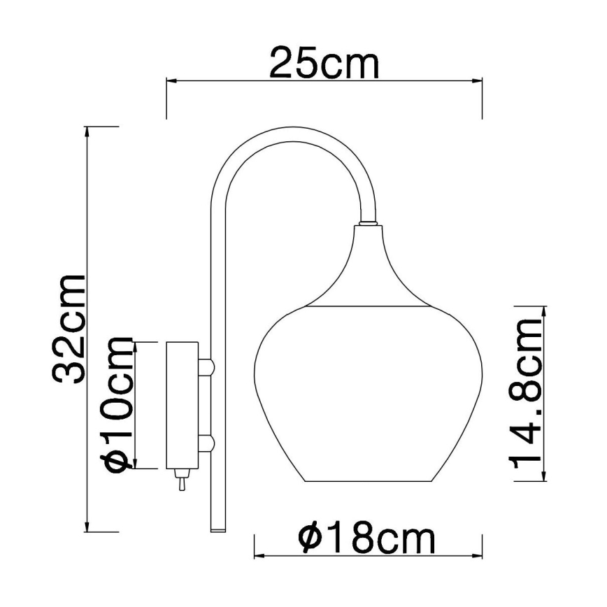 Globo - Applique murale 1xE27/40W/230V cuivre