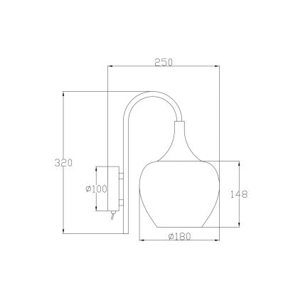 Globo - Applique murale 1xE27/40W/230V blanc/anthracite