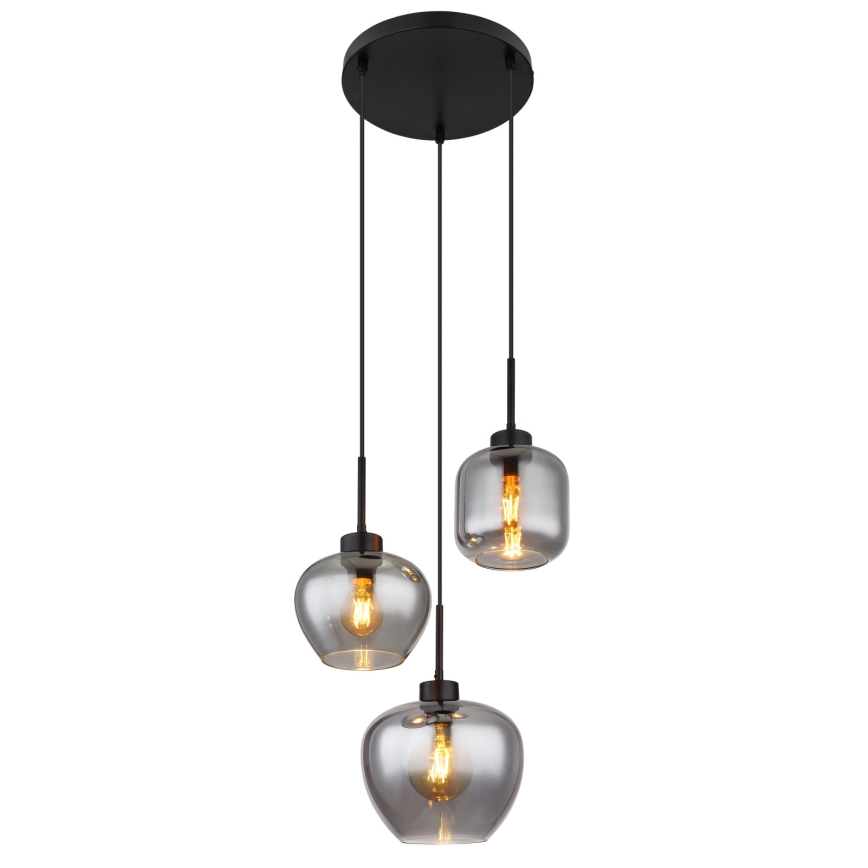 Globo - Hanglamp aan kabel 3x E27/40W/230V zwart