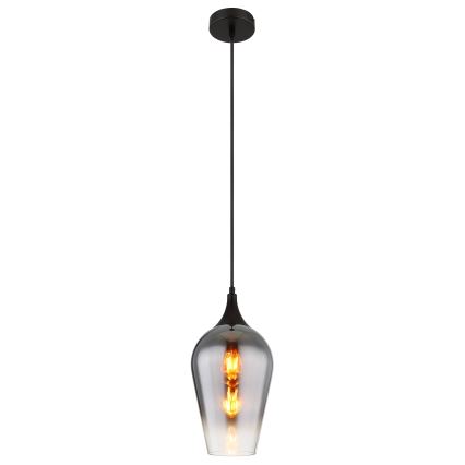 Globo - Hanglamp aan een koord 1xE27/60W/230V diameter 18 cm zwart