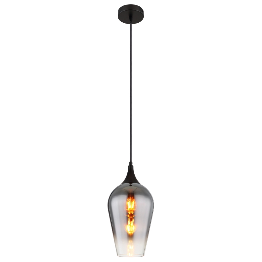 Globo - Hanglamp aan een koord 1xE27/60W/230V diameter 18 cm zwart
