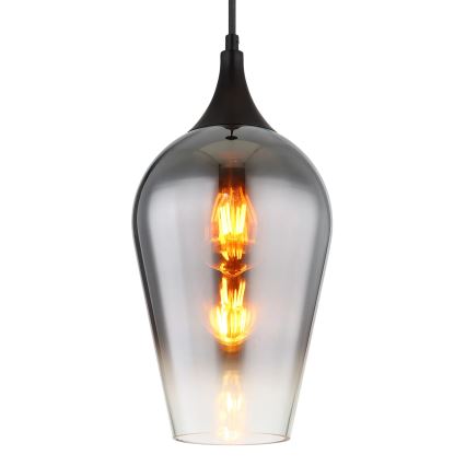Globo - Hanglamp aan een koord 1xE27/60W/230V diameter 18 cm zwart