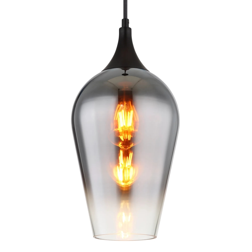 Globo - Hanglamp aan een koord 1xE27/60W/230V diameter 18 cm zwart