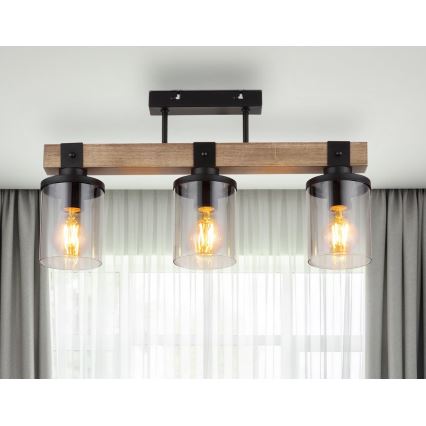 Globo - Bevestigde hanglamp 3xE27/60W/230V eiken