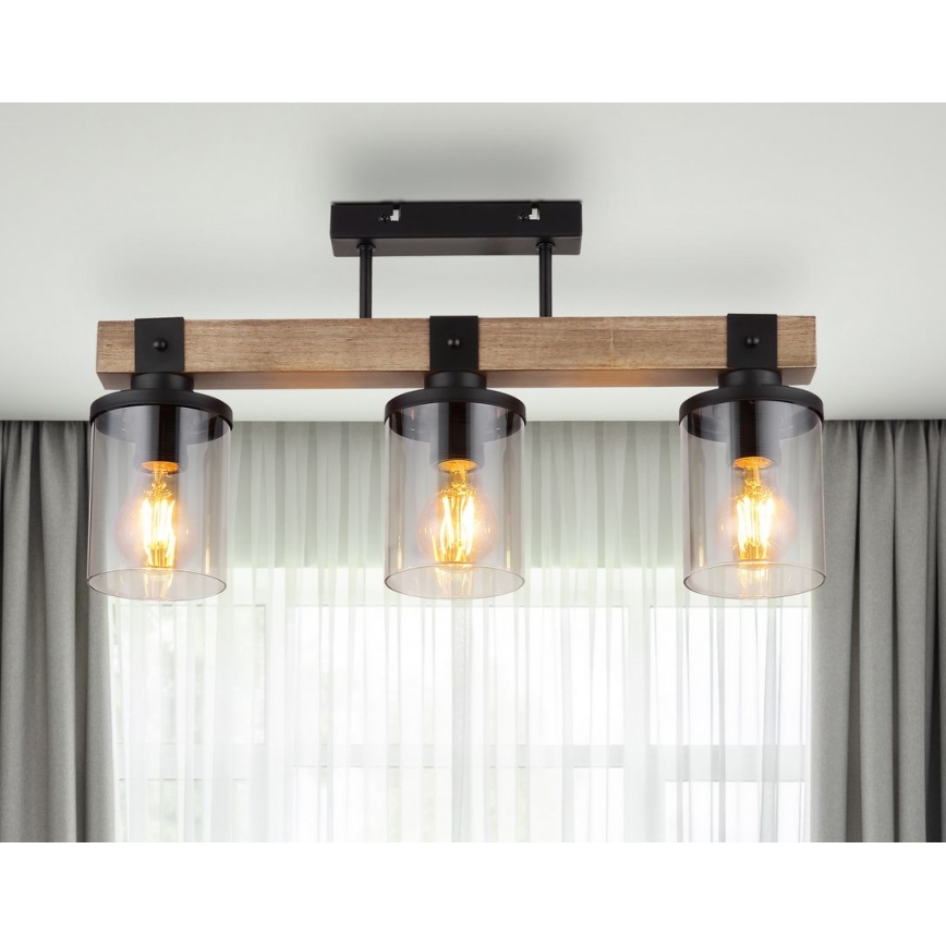 Globo - Bevestigde hanglamp 3xE27/60W/230V eiken