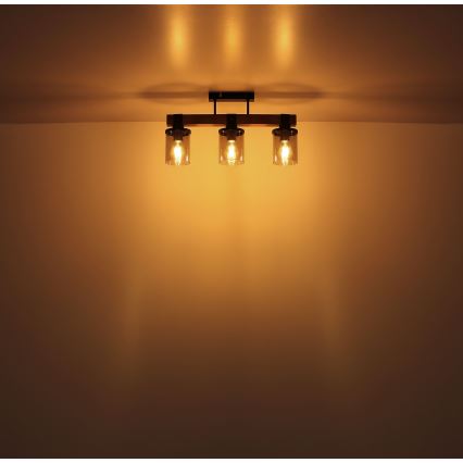 Globo - Bevestigde hanglamp 3xE27/60W/230V eiken